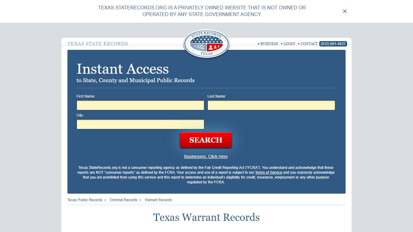 Texas Warrant Search | StateRecords.org